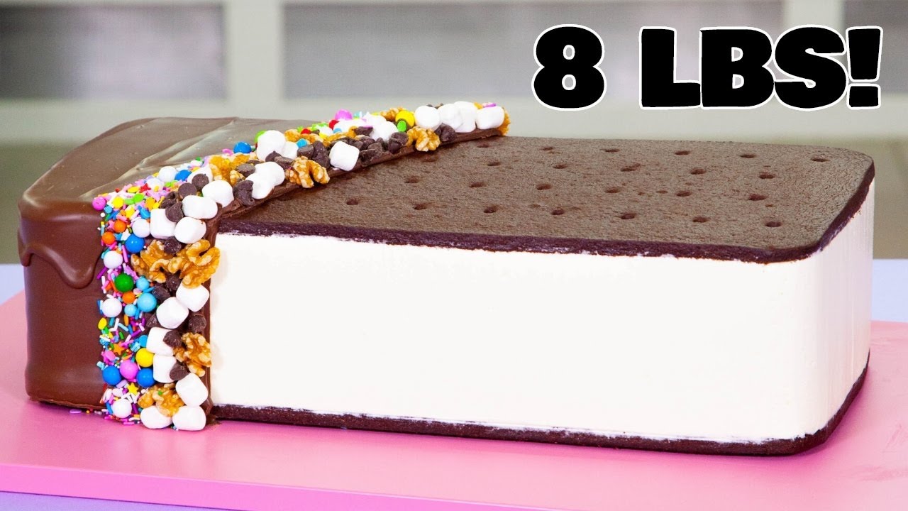 GIANT 8 LB Rocky Road Ice Cream Sandwich! | Perfect Summer Cake Ideas | How To Cake It Step By Step