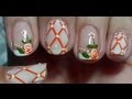 Unhas decoradas com Rosas Alaranjadas Manual Bela e Simples