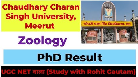 CCSU, MEERUT II PHD RESULT DECLARED II ZOOLOGY PHD RESULT II CHAUDHARY CHARAN SINGH UNIVERSITY II