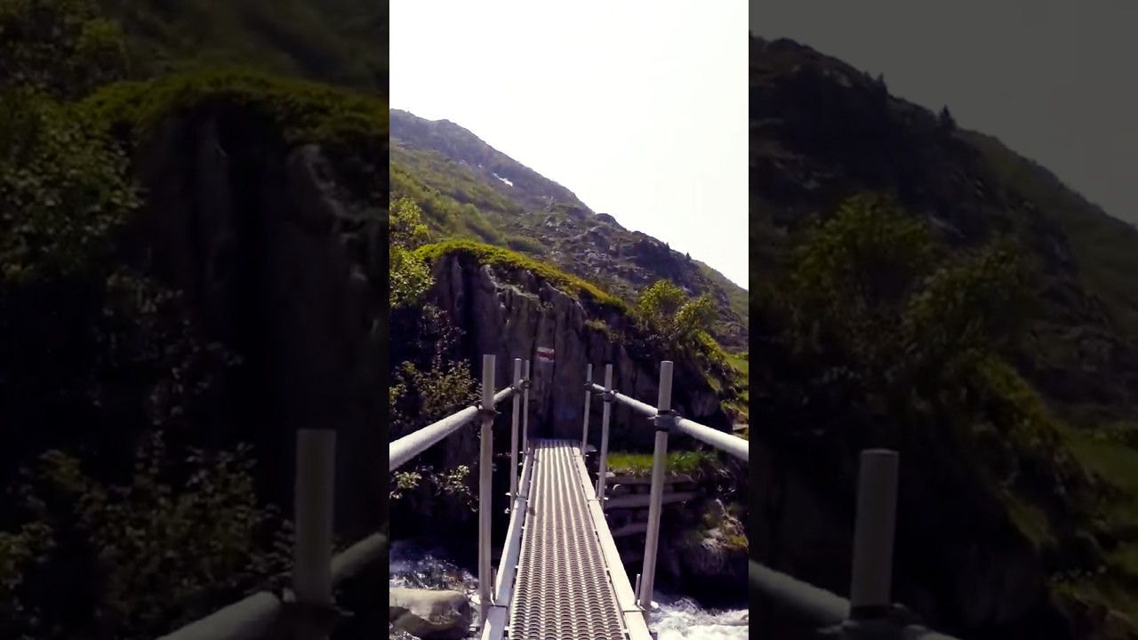 Crossing a Wobbly Bridge Over an Alpine River | Scary or Epic? 