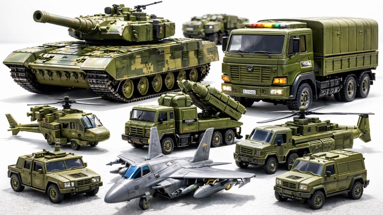 Satisfying Military Toys Unboxing | Army Vehicles & Aircraft Playset ASMR