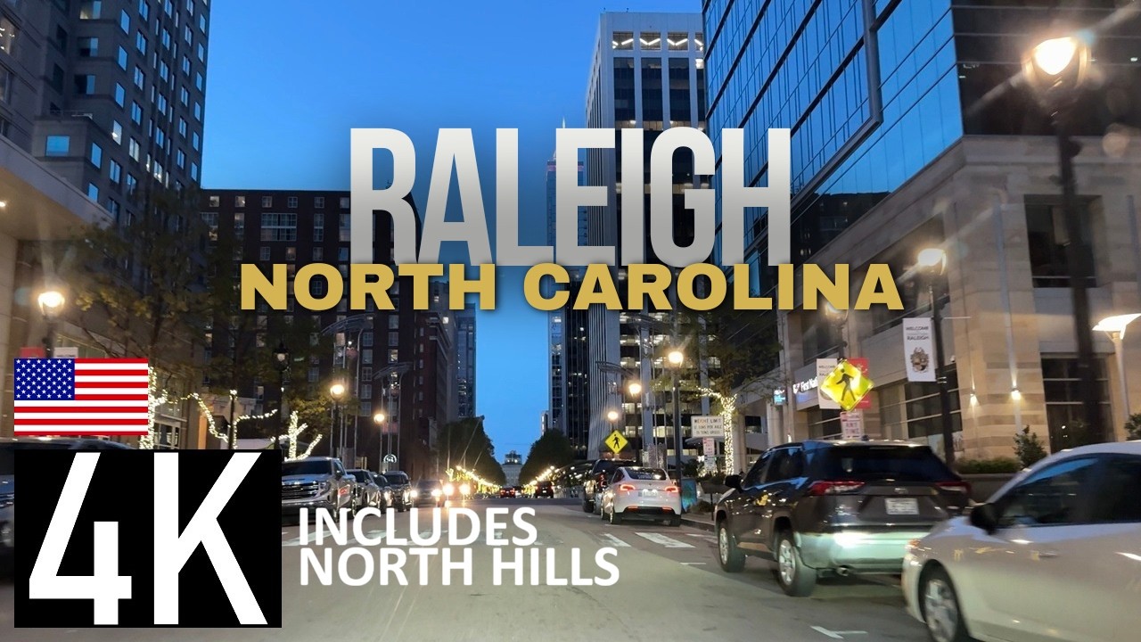 Road Tour – Driving in Raleigh, North Carolina, USA – North Hills Shopping Center