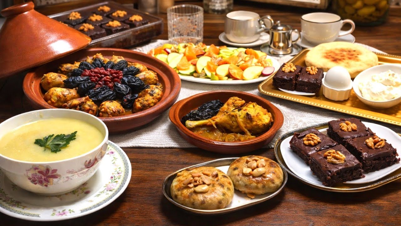 ✨اقتراحات صحية سهلة وبنينة لفطور رمضاني 👌 شوربة البوارو خفيفة وبنينة 😋 بسبوسة بالشكلاط وطجين سوسي 