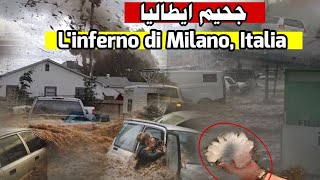 حجارة تتساقط على ميلانو شمال ايطاليا بقطر hail  12cm   Terribile uragano Milano 😰