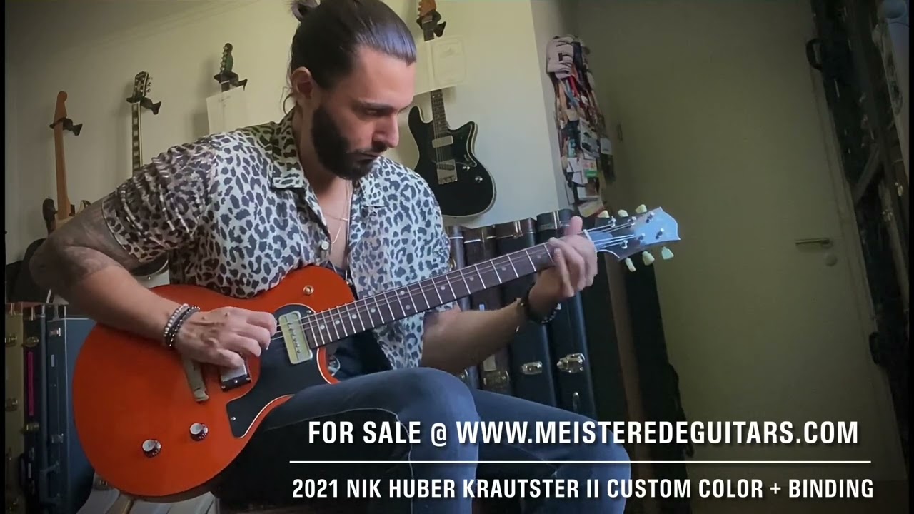 For sale at www.MEISTEREDEGUITARS.com - Nik Huber Krautster II CustomColor+Binding, Candy tangerine
