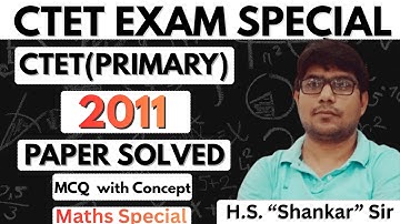 CTET (Primary) 2011 Paper Solved | 