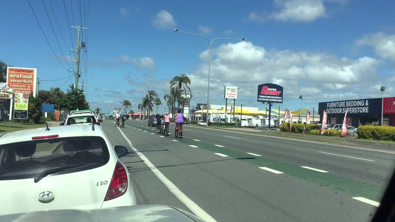 Cyclists, Nicklin Way, Sunshine Coast, Queensland