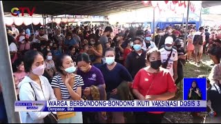 Petugas Polsek Denpasar Gelar Vaksinasi Booster Berhadiah Minyak Goreng #BuletiniNewsSiang 14/03