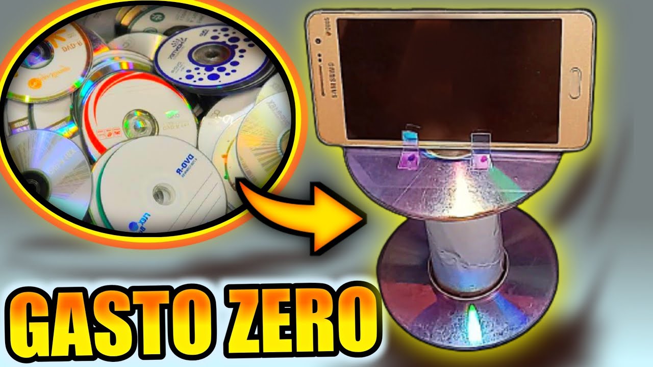 APRENDA A FAZER SUPORTE PARA CELULAR COM CD VELHO