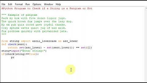 Python Program to Check if a String is a Pangram or Not