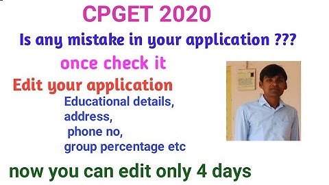 TS CPGET 2020  Application link  for edit your application I PG common Entrance Test