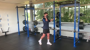 Dumbbell Split Stance Single Arm Shoulder Press