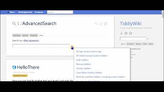 An overview of searching in TiddlyWiki