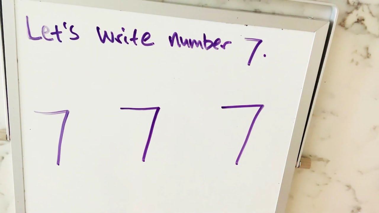 Writing number 7 - YouTube