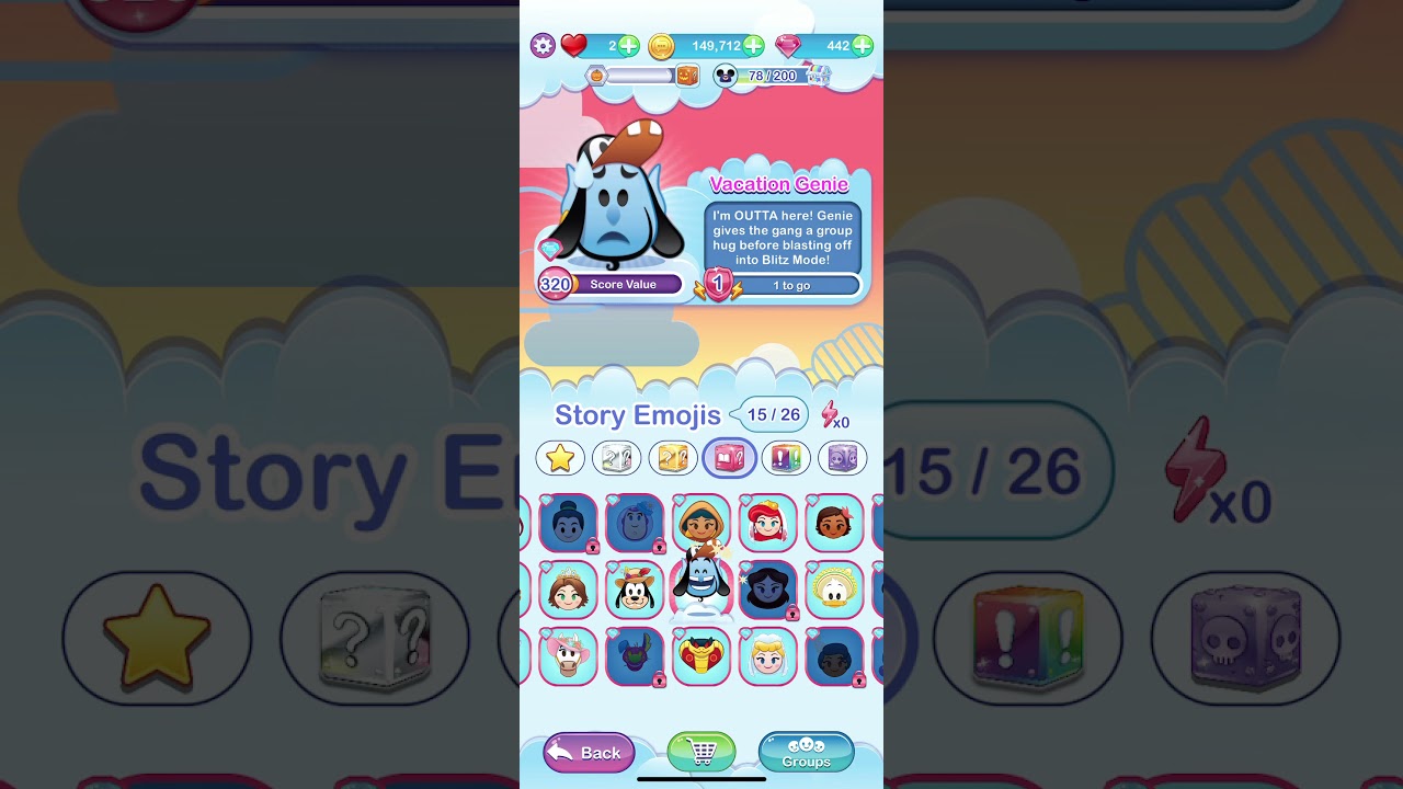 Disney Emoji Blitz - Vacation Genie Emoting