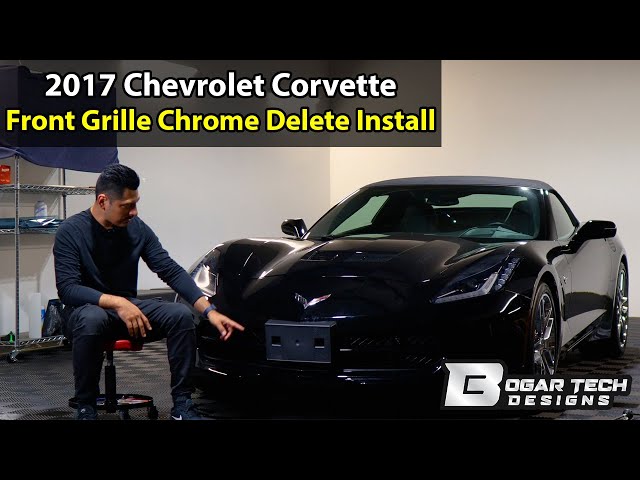 Corvette C7 Stingray Grille Bar Blackout Overlay 2014 Thru 2019 Models