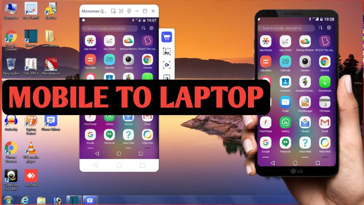 mobile ki screen ko laptop mein kaise dekhen ! mirror phone to pc cast android phone to laptop