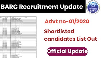 BARC NRB MUMBAI SHORTLISTED CANDIDATES LIST FOR WRITTEN EXAM||BARC OFFICIAL NOTICE OUT||BARC UPDATE