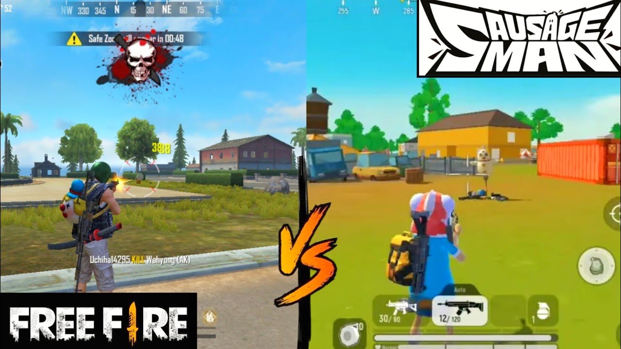 FREE FIRE GAME VS SAUSAGE MAN GAME FOR COMPARISON 