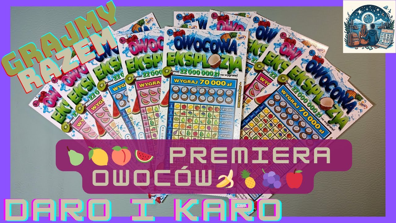 Daro i Karo zdrapkują💑. 🍑🍉🍇🍍 Premiera Owocowa Eksplozja 🍎🍈🍐🍋. ODC #106 #lotto #zdrapki #scratch