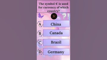 The symbol € is used for currency of which country ⁉️#generalknowledge #quiz #country #currency