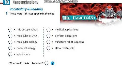Action 10 Module 7 Nanotechnology Vocabulary Ex 1 p 84