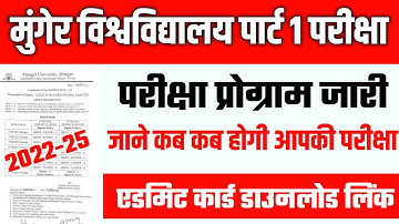 Munger University Part 1 Exam Date 2022-25 : Munger university Part 1 Exam Program 2022-25 OUT