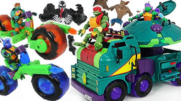 Rise of the Teenage Mutant Ninja Turtles transform Turtle Tank, Shell Hog motorcycle Go! #DuDuPopTOY