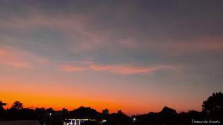 Twilight time lapse| Pink sky|Skyline|4K.