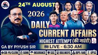 Current Affairs Today | 24 AUGUST 2026 |BANKING EXAM |RBI | IBPS RRB | SBI PO CLERK MAINS GA VACANCY