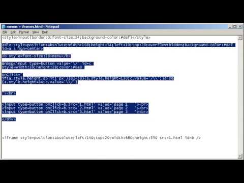 Html + Javascript; Menus + iframes
