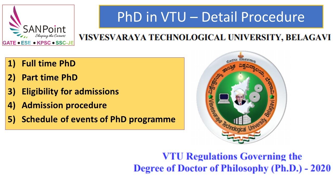 full time phd in vtu