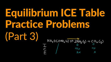 ICE Table Practice Problems - Small K, Initial Pressure, Total Pressure, Equilibrium (Part 3)