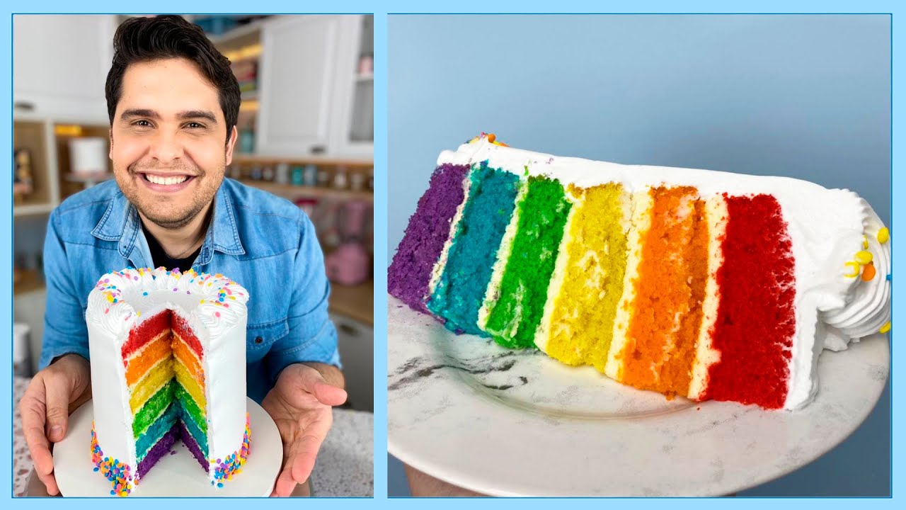 Bolo Arco-íris - ABCDário da Confeitaria - Receita Passo-a-Passo