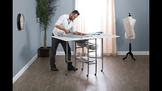 BEST SELLING Fabric Cutting Table w/ Grid Pattern!