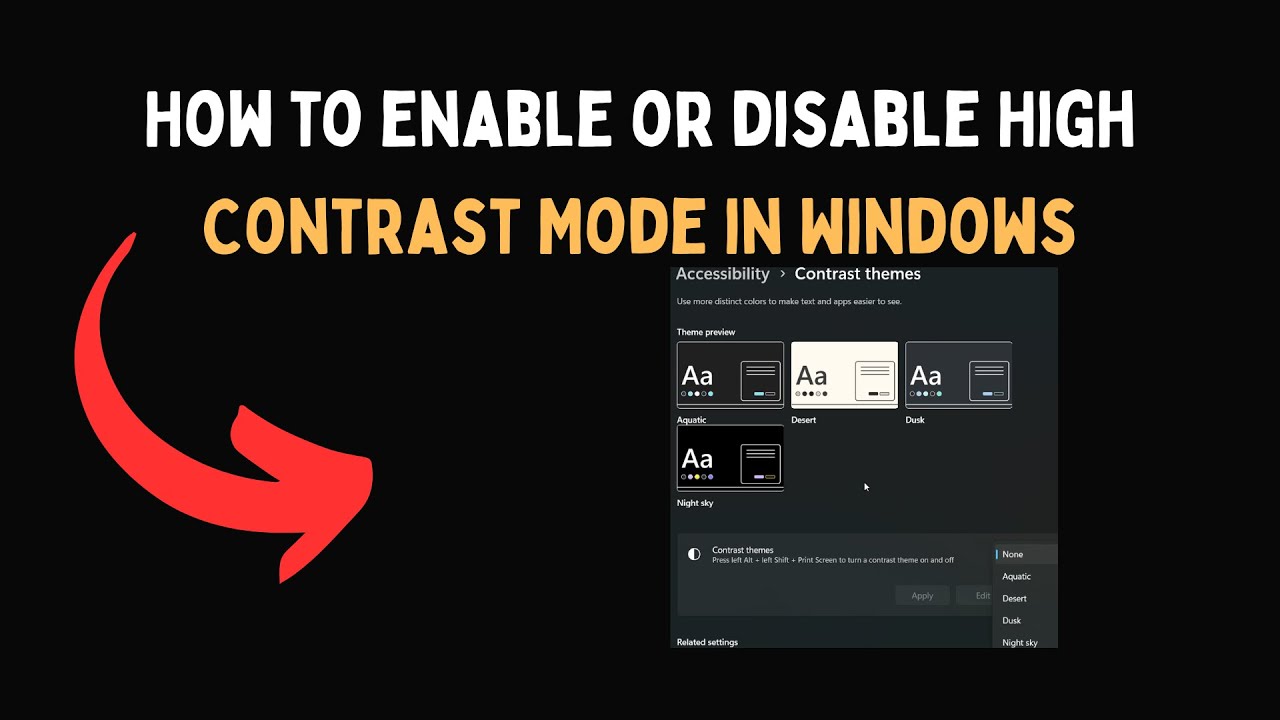 How to enable or disable High Contrast Mode in Windows