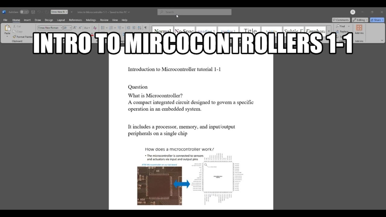 Introduction to Mircocontrollers 1-1 what is a microcontroller? - YouTube