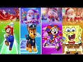 Super Mario vs PAW Patrol vs POMNI vs SpongeBob Tiles Hop