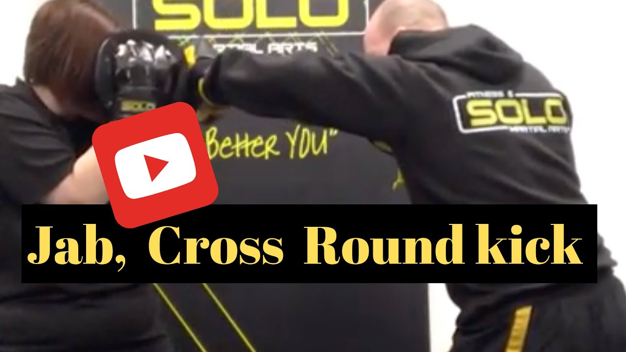 Jab, Cross round kick : Kickboxing - YouTube