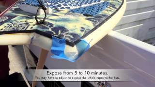 How to fix a surfboard ,Ding Repair using SunCure  Epoxy Fiberfill resin