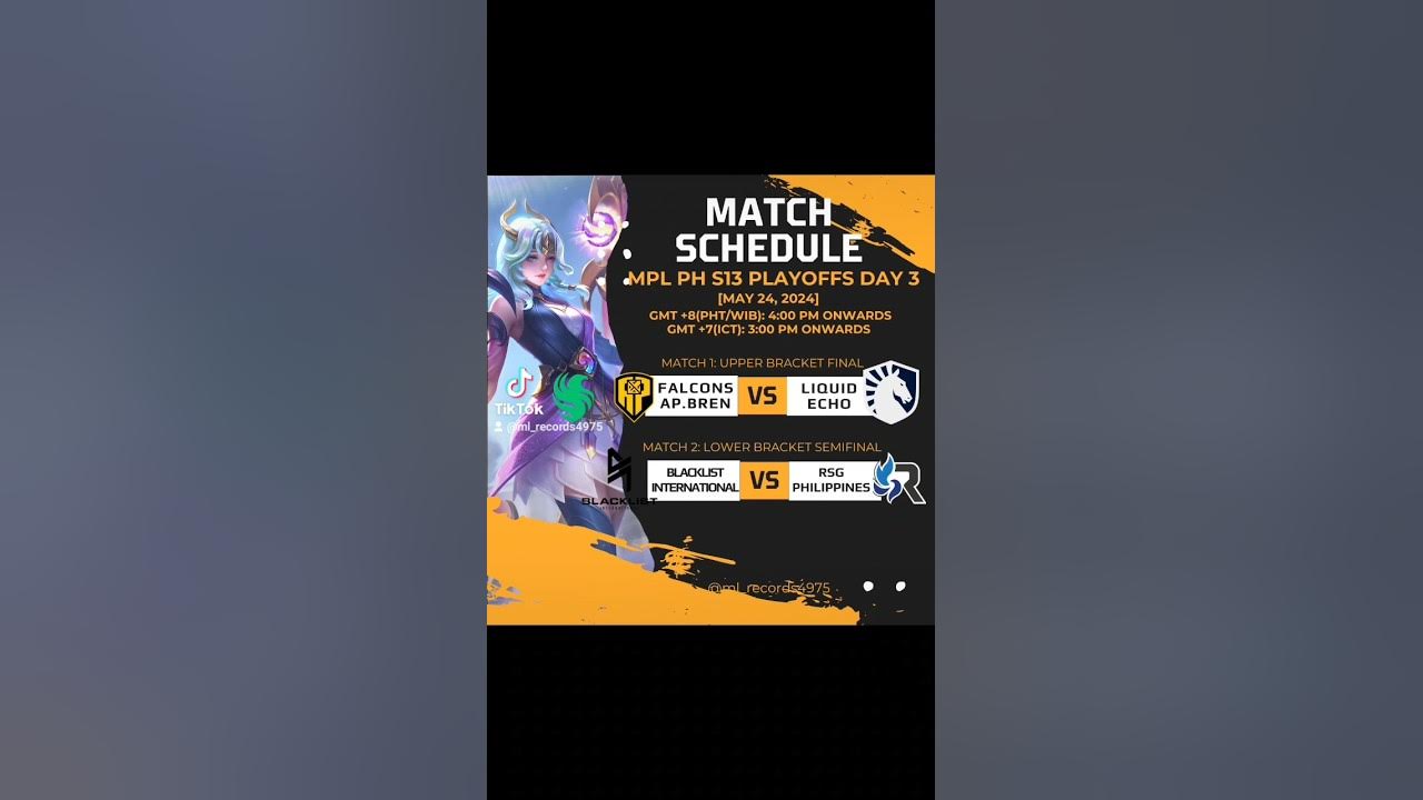 Mpl ph playoffs schedule day 3 mobilelegends mlbb philippines ml 
