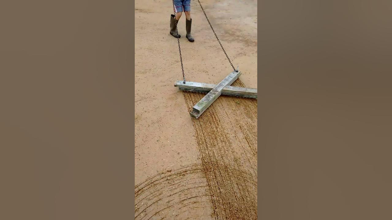 Testing out a homemade nail drag for baseball infield dirt YouTube