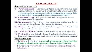 TOPIC 6: MAINS ELECTRICITY: LESSON 1