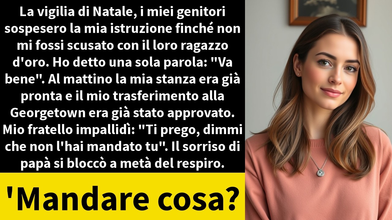 La vigilia di Natale, i miei genitori sospesero la mia istruzione finché non mi fossi scusato con
