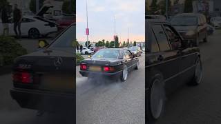 W201 190 D 2.5 I5 Turbo OM605 sound, burnout, Drifting &amp; acceleration 🇳🇱 #80smusic #dieselexhaust