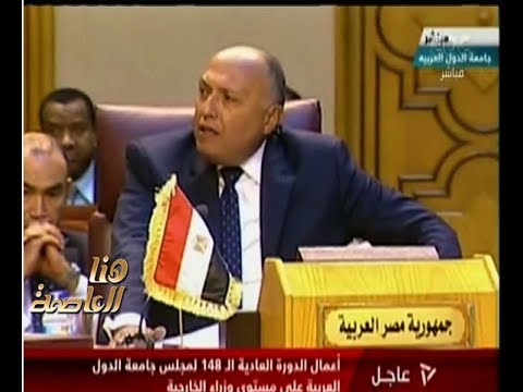 هنا العاصمة شاهد لحطة انفعال وزير الخارجية المصري سامح شكري بالجامعة العربية