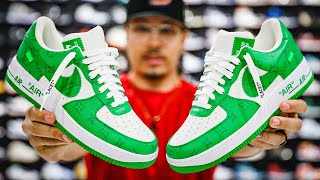 $20,000 Louis Vuitton Nike Air Force 1 White Green By Virgil Abloh 