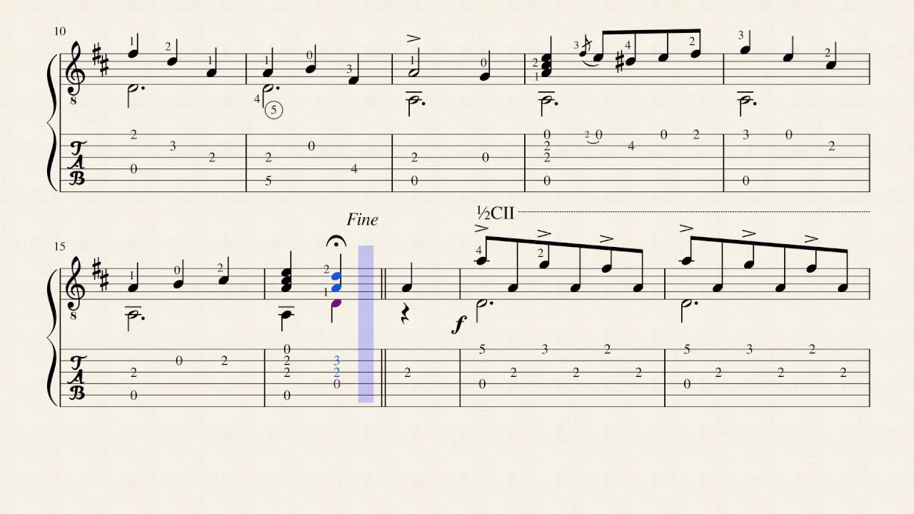 La Cachuca -  W. L. Hayden (1835 - 1918) Tablature