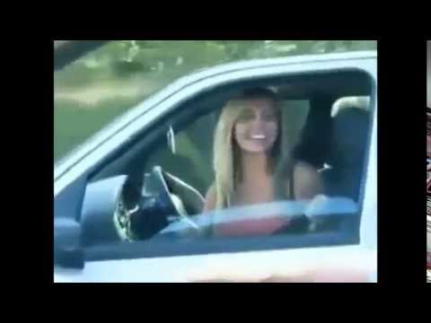 GIRL FLASHES BREASTS CAUSING CAR CRASH!