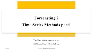 Forecasting 2 Moving Average Methods شرح